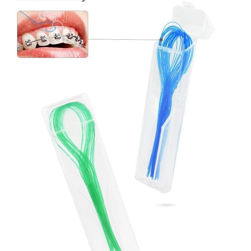 

105Pcs/3packs Toothpick Tool Floss Threaders Tooth Floss Holders Between Orthodontic Braces Bridge Hilo Dental Oral Clean