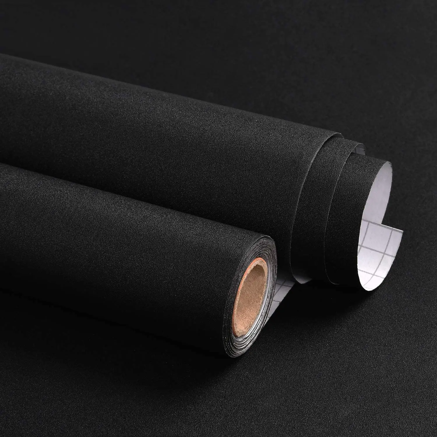 Matte Black Wallpaper Vinyl Self-Adhesive Shelf Liner Drawer