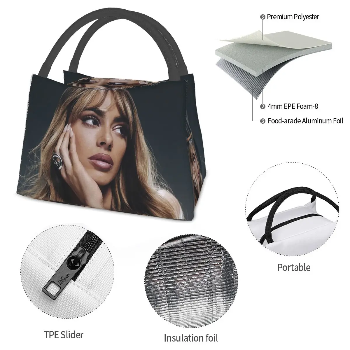 Термосумка для обедов Tini Stoessel Tour для женщин и детей, портативная сумка-ланчбокс для еды, термосумка-тоут (art.: 3920d82a2608e) - 3920d82a2608e