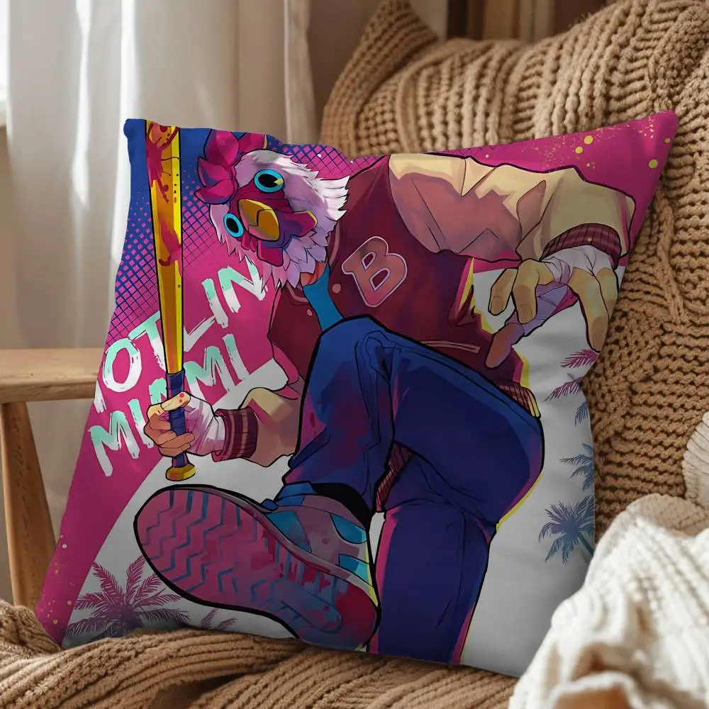 Фото Чехол для подушки Rooster Jacket Game Hotline Miami, чехол для подушки на диван в гостиной, чехол для подушки на кровать в спальне, украшение для дома №2