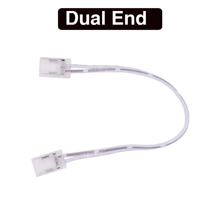 

2-контактный разъем COB 8 мм 10 мм для SMD COB 5050 2835 3528 одноцветные светодиодные ленты прозрачные одноконцевые разъемы