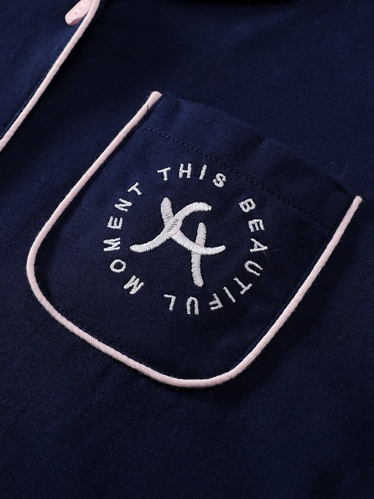 Finteng весенне-осенние пижамы женские из чистого хлопка кардиган с длинными