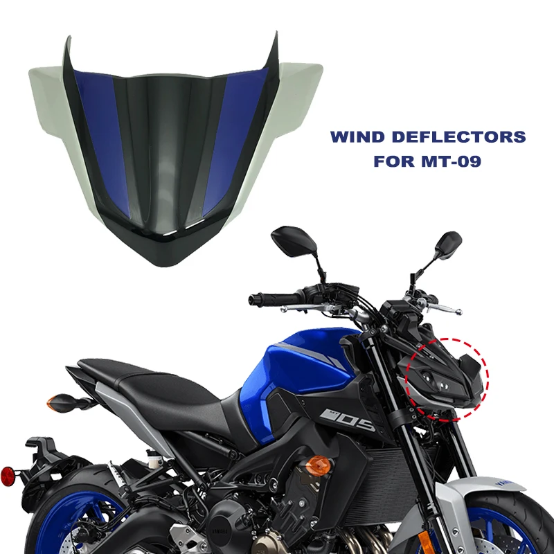 

Ветрозащитный экран для мотоцикла MT09, переднее лобовое стекло, ветровой экран, дефлектор воздушного потока, подходит для YAMAHA MT-09/SP FZ 09 MT 09 FZ09 2017 2018 2019