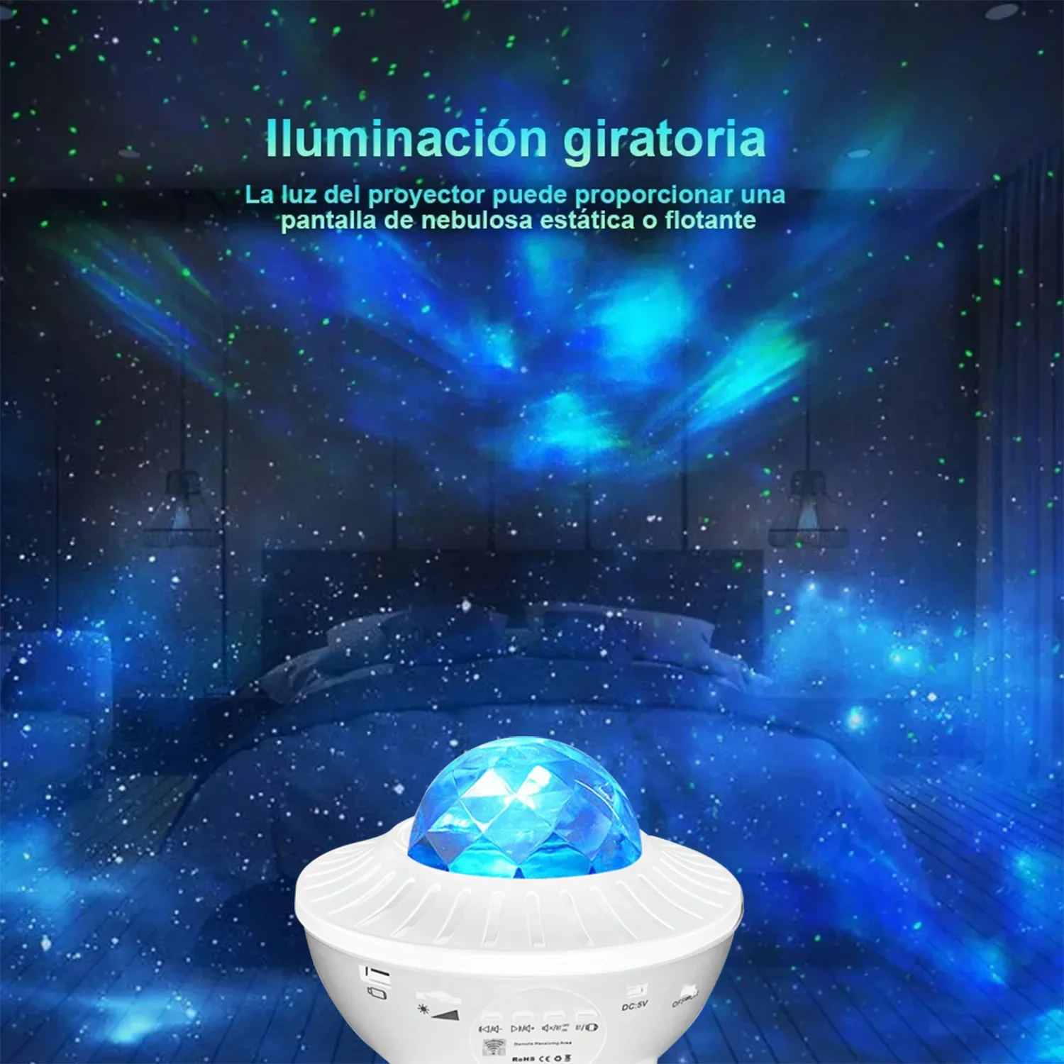 

Лазерный проекционный светильник RGB с дистанционным управлением, USB, 5 В