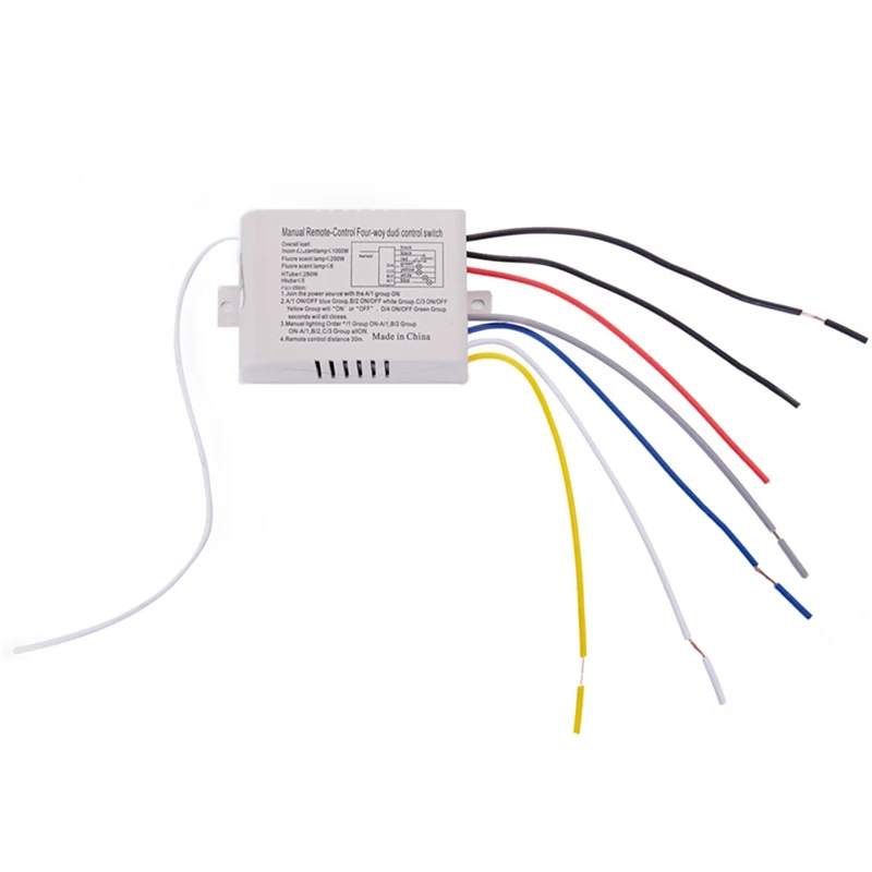 

JFBL Hot 6X 4 Way Light Lamp Digital Wireless Remote Control Switch ON/OFF 220V