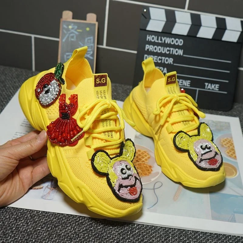 

Женские низкие кроссовки ручной работы, блестящие дышащие плетеные туфли большого размера 35-40