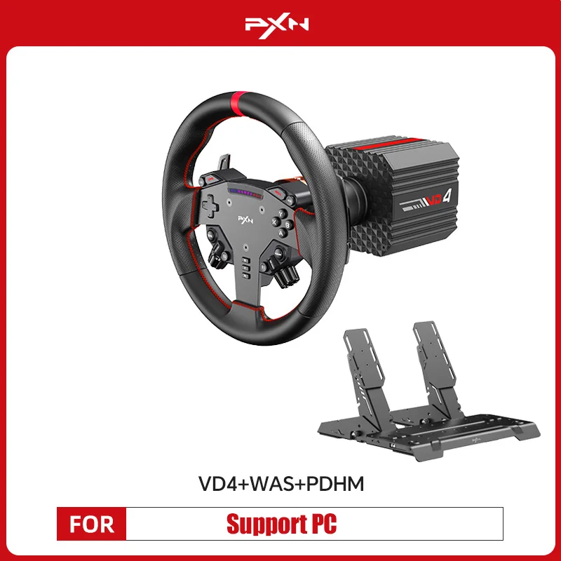Фото PXN V4D Bundle Racing Wheel 4Nm Force Feedback Simulator Игровой руль PXN VD Series Серводвигатель с прямым приводом для ПК №2