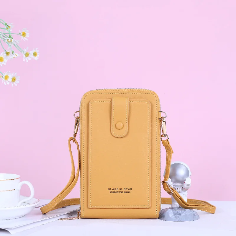 

Женская сумка через плечо из искусственной кожи, сумочка для телефона через плечо, кошелек, кредитница, мессенджер, портативная маленькая к...