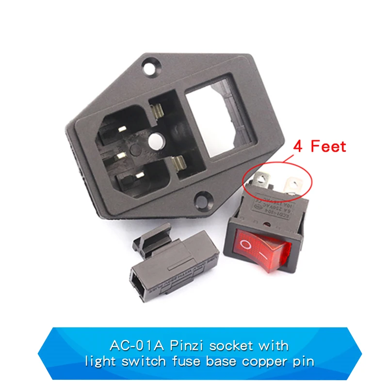 

Розетка электрическая переменного тока с держателем предохранителя, 1 шт.