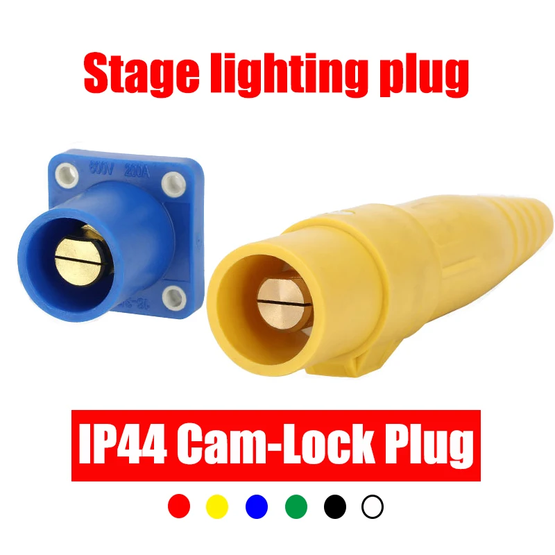

IP44 American Rhinoceros Plug Socket Connector Single Core 400A Stage Lighting Direct Current Cabinet Silicon Box Cam-Lock Plug