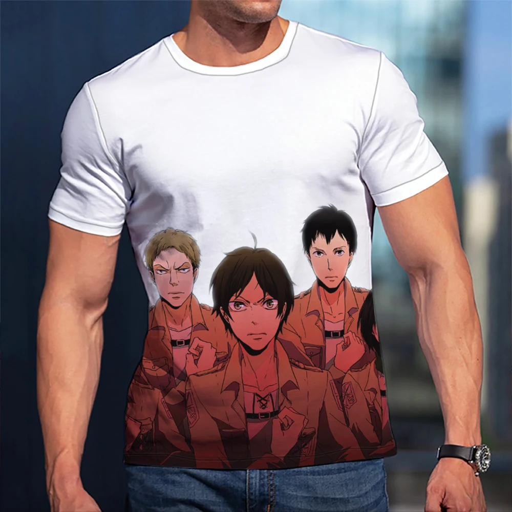 

3D Men T-Shirt Attack On Titan T-shirt fashion casual outdoor streetwear summer T-shirt 3d men's short-sleeved T-shirt top