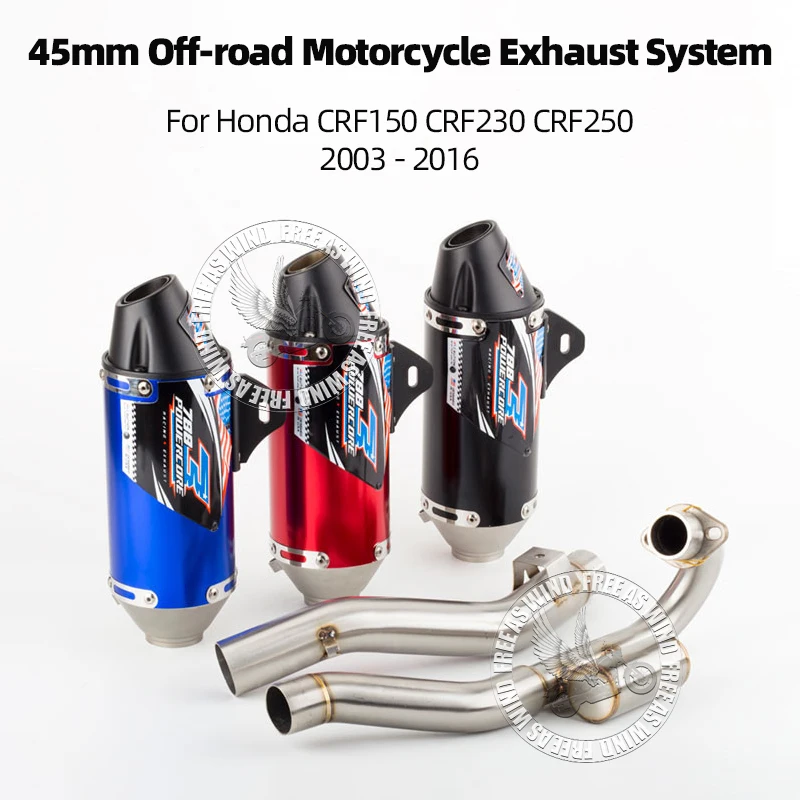 Фото Off-road Motorcycle Exhaust System For Honda CRF150 CRF230 CRF250 2003-2016 Dirt Bike Exhaust Muffler Pipe Escape Modified Parts №5