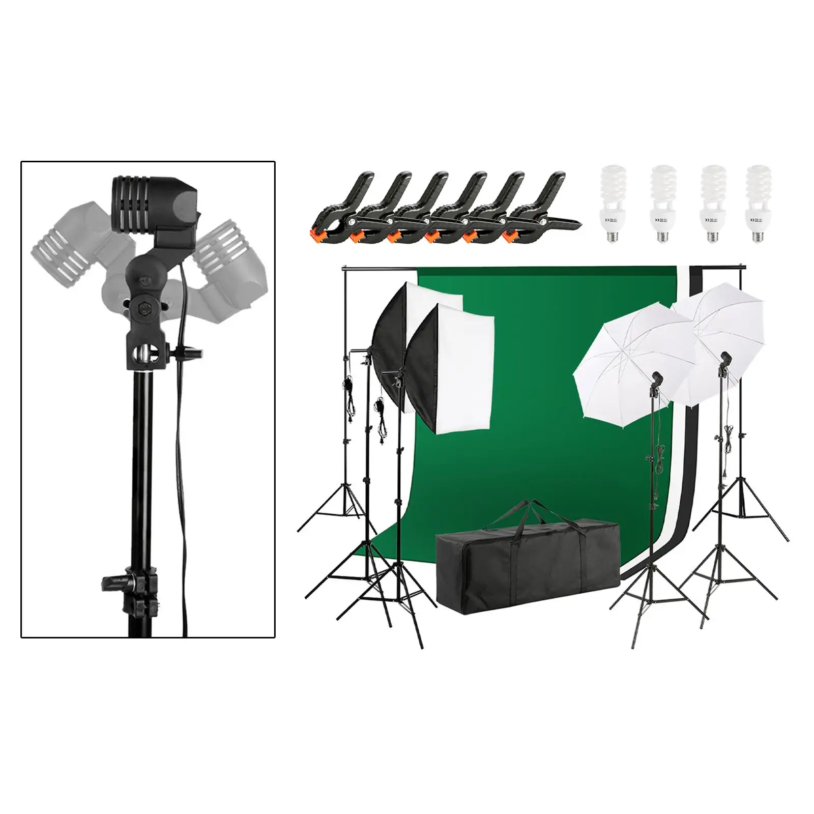 

Professional Softbox Lighting Kit lamp holder Photography Lighting Kit for Home Studios