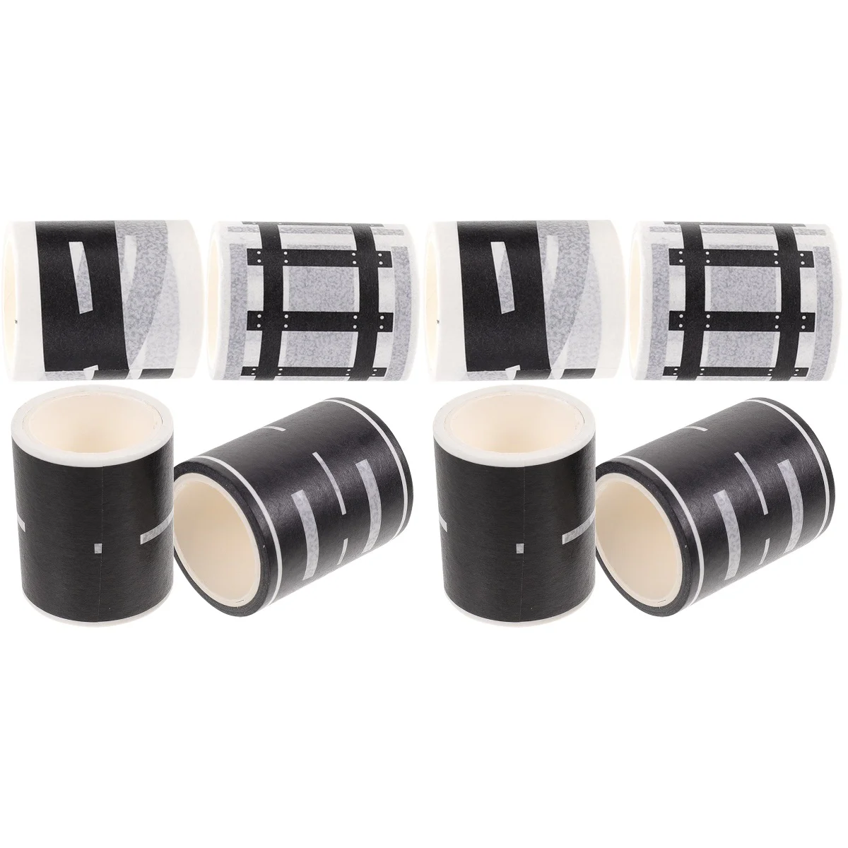 

8 Rolls of Traffic Road Tapes Railway Track Tapes Adhesive Removable Washi Tape for Kids