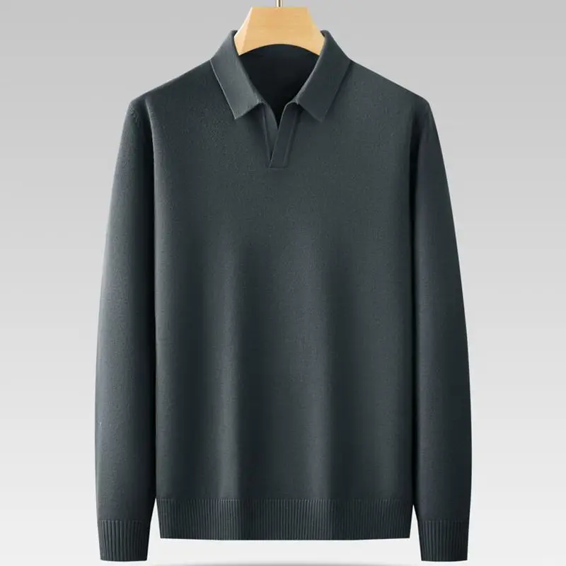 Мужской шерстяной свитер с длинным рукавом размеры до 6XL