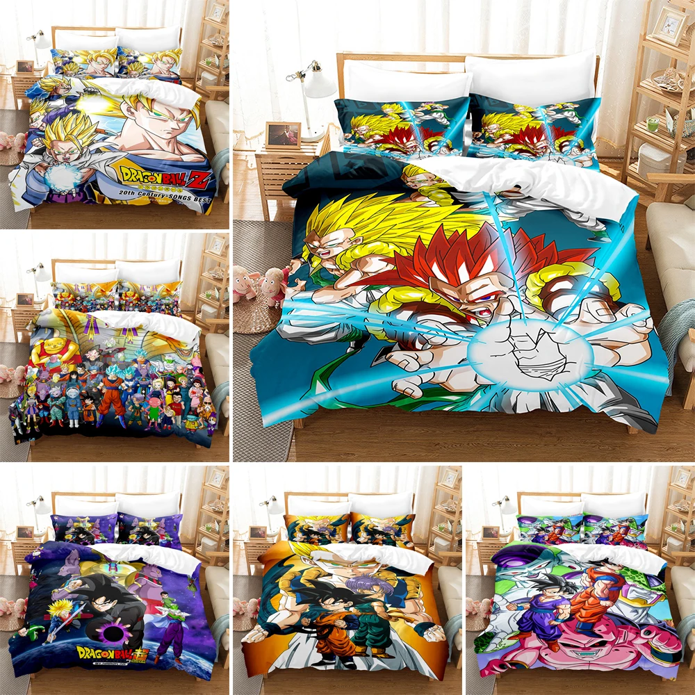 

Modern Anime Home Textile Seven Dragonballs Cartoon Bedding Set Teen 2/3pcs Twin Full Size Polyester Comforter Cover With Zipper