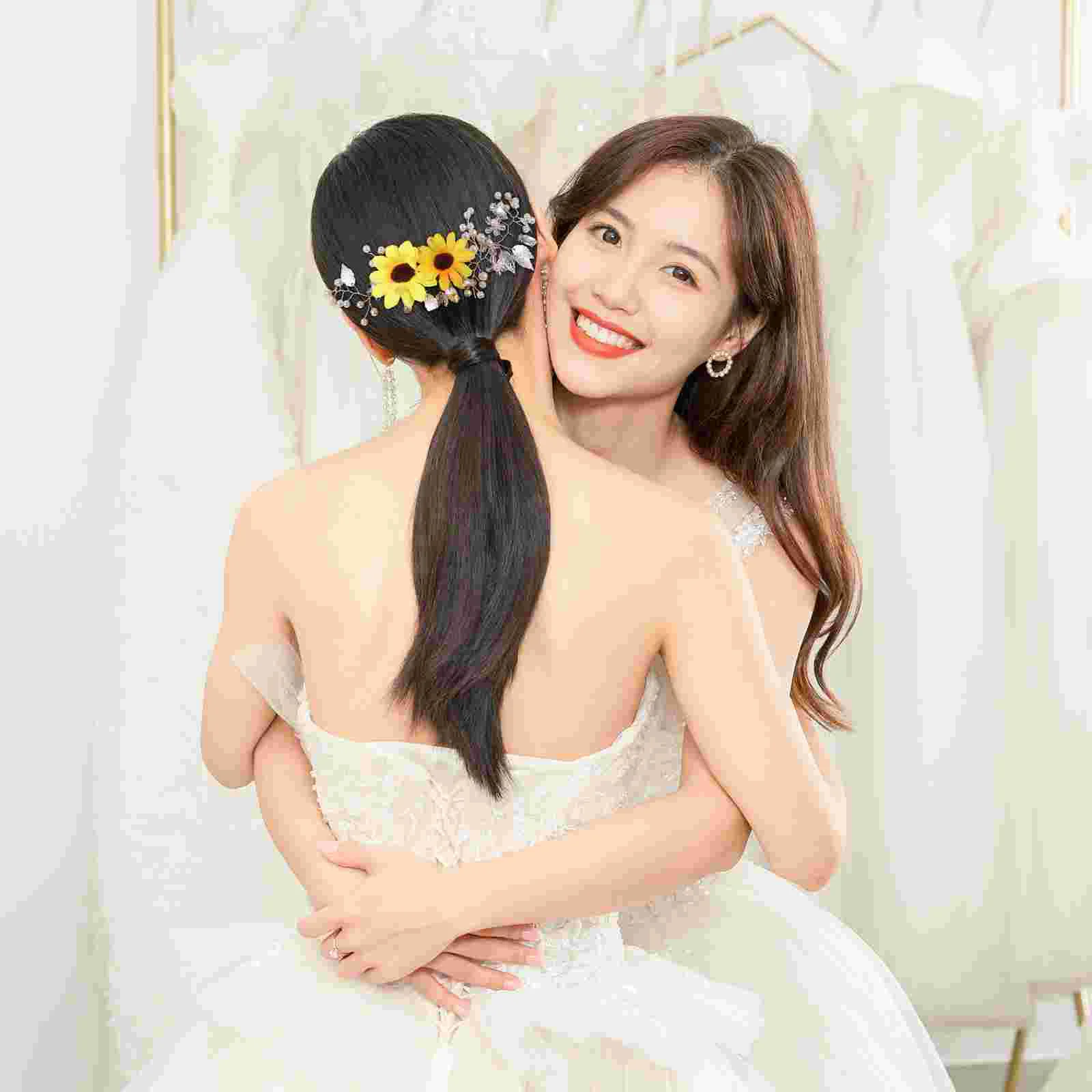 Жемчужная повязка на голову с цветком солнца повязки подсолнухом для маленьких