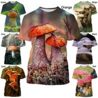 new fashion mushroom mens and womens 3d printed casual short sleeved t shirt
