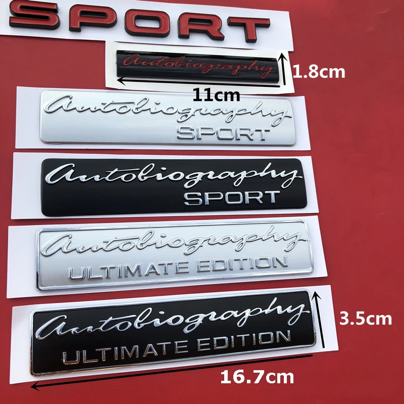 

3D SV Autobiography Ultimate Edition SPORT Emblem Bar Badge Fit for Range Rover Executive Limited Car Trunk Logo Stickers