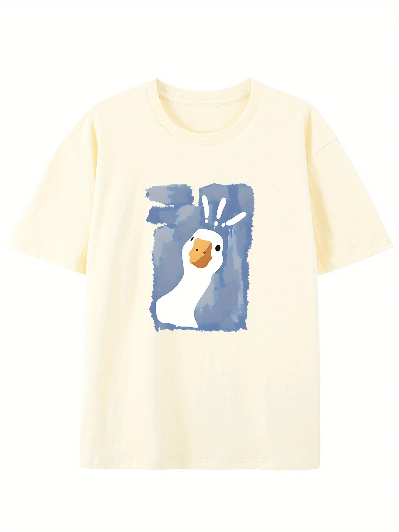 1 шт. Креативная футболка с принтом утки картина маслом — повседневный стиль