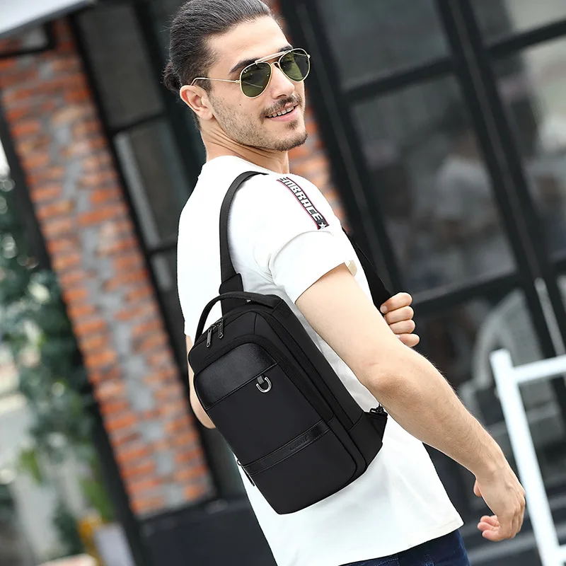 Multi-function New Men's Chest Bag Simple Casual Nylon Diagonal Shoulder Bag Waterproof Wear-resistant  Free Shipping