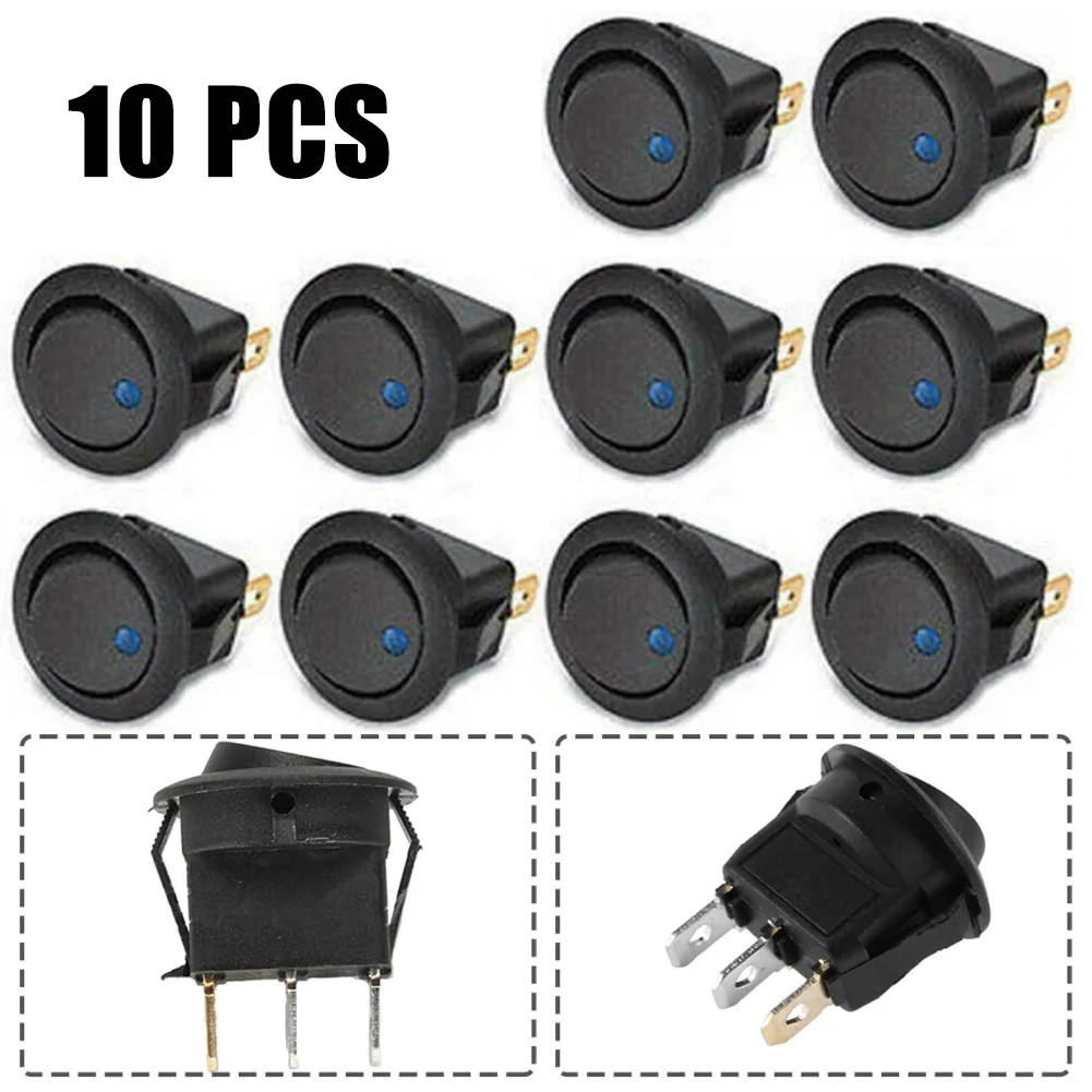 

10x Blue Light LED 12V Car Boat Truck Round Rocker Toggle ON/OFF Round Switch AU Car Accessories High Quality Rocker Switches