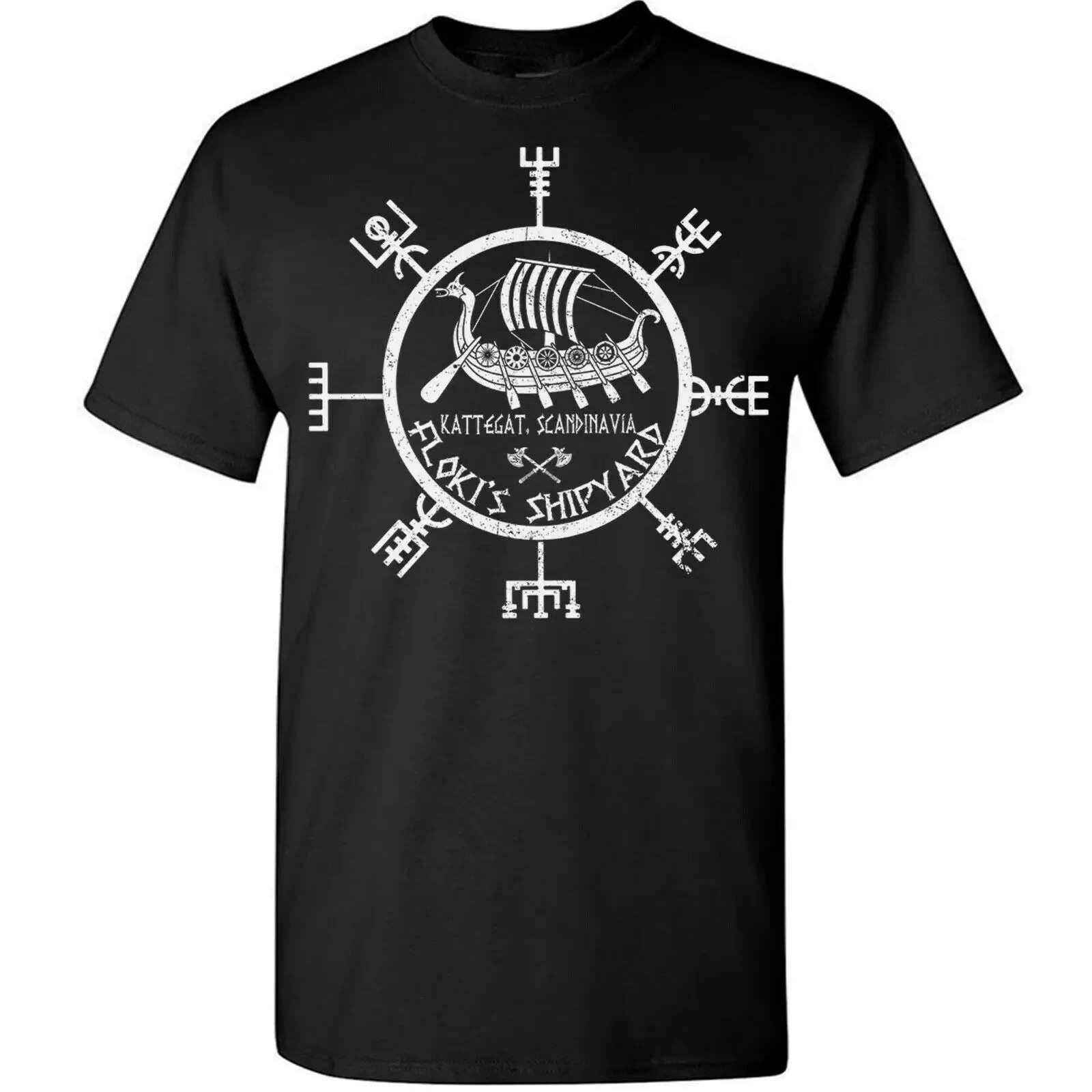 

Vikings Dragon Boat Battleship Compass Rune T Shirt. Short Sleeve 100% Cotton Casual T-shirts Loose Top Size S-3XL