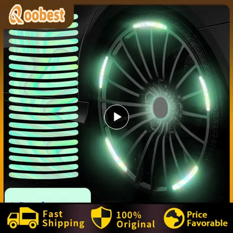 

Universal Automobile Hub Cover Luminous Strip Simple Installation Reflective Creative Decorative Sticker Durable Convenient