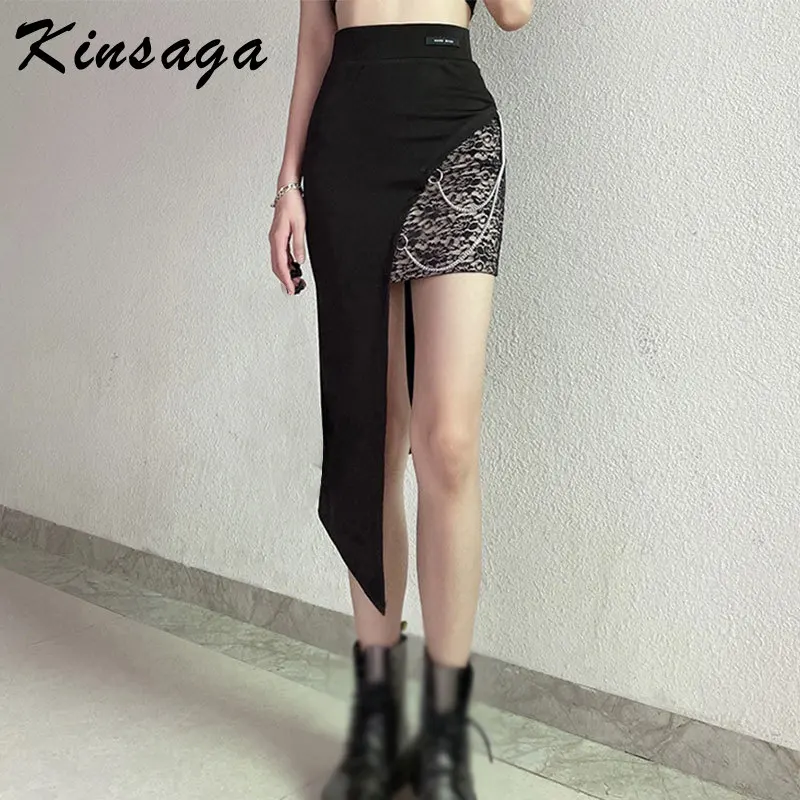 

Мини-юбка женская кружевная в готическом стиле с высокой талией