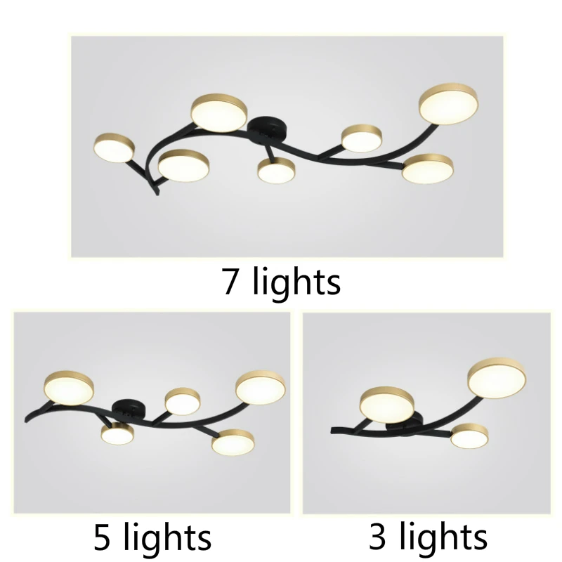 Европейские окрашенные железные потолочные светильники в виде ветвей