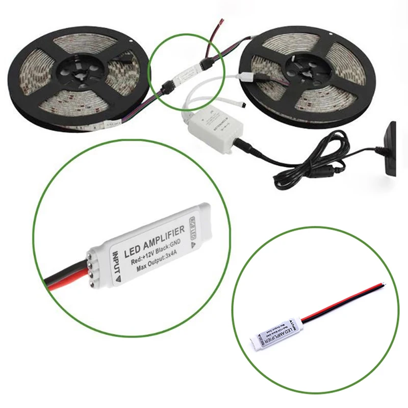 

DC12V 3*4A 144W Mini Portable RGB LED Strip Amplifier Repeater For LED Strip RGB SMD 5050/2835/3528/5730/5630/3014