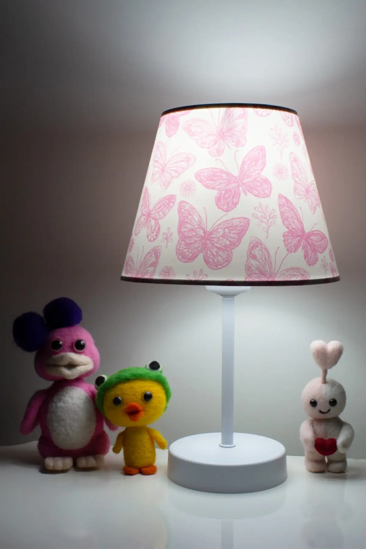 

Pink Butterfly Girl's Room Lampshade Nightstand Lighting