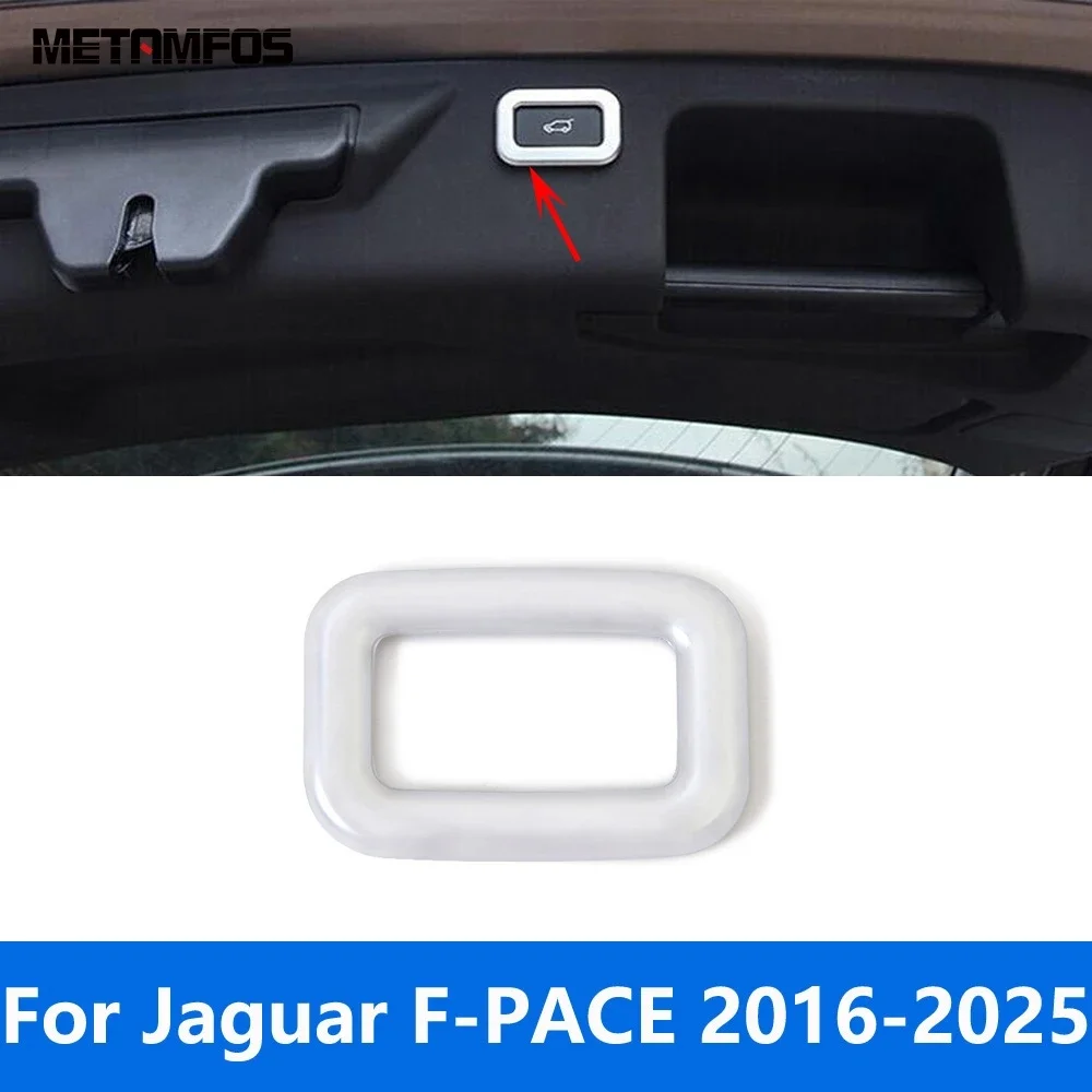 Фото Накладка на кнопку открывания багажника для Jaguar F-PACE 2016-2025, карбон, аксессуары для интерьера №1