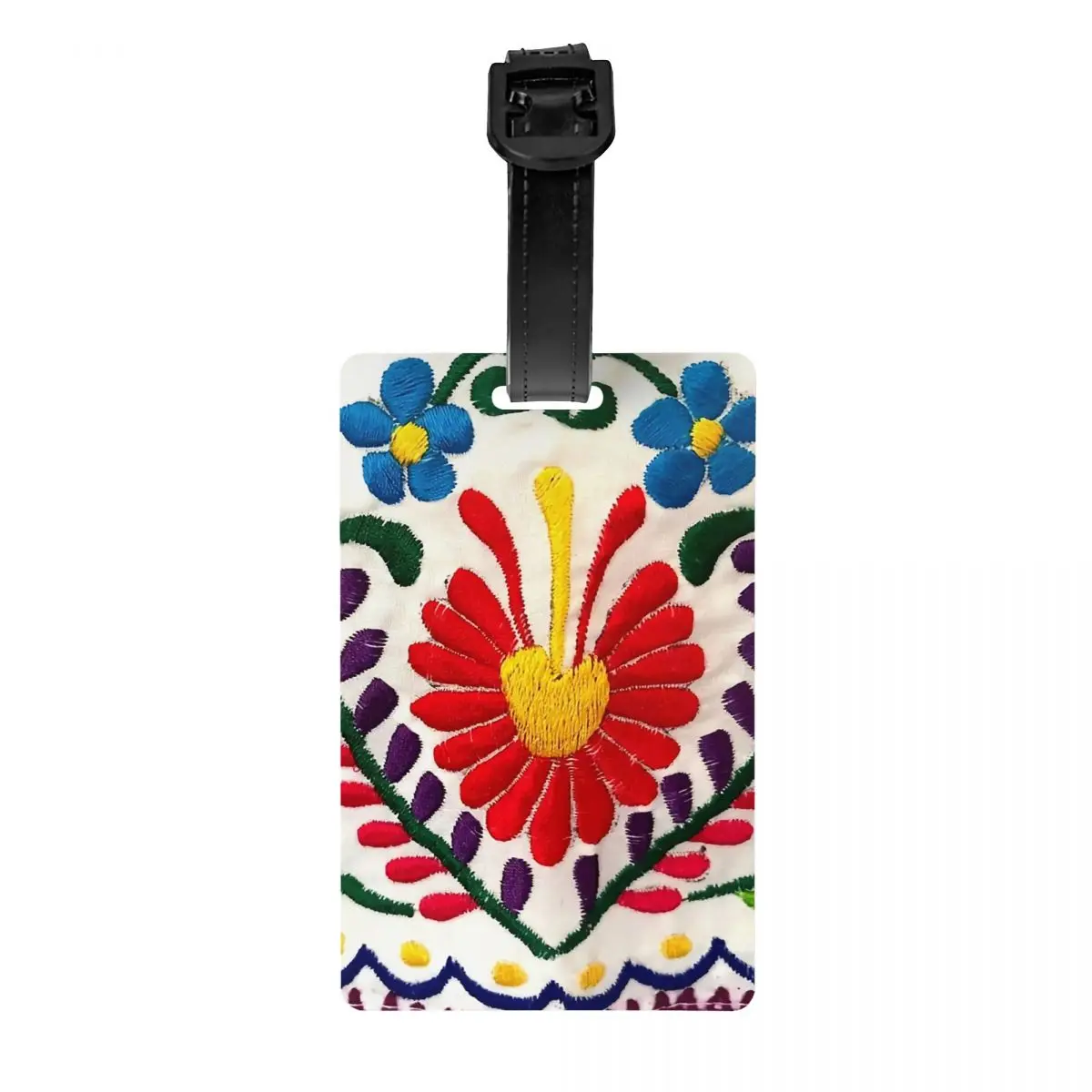 

Mexican Flowers Luggage Tag for Suitcases Cute Baggage Tags Privacy Cover ID Label