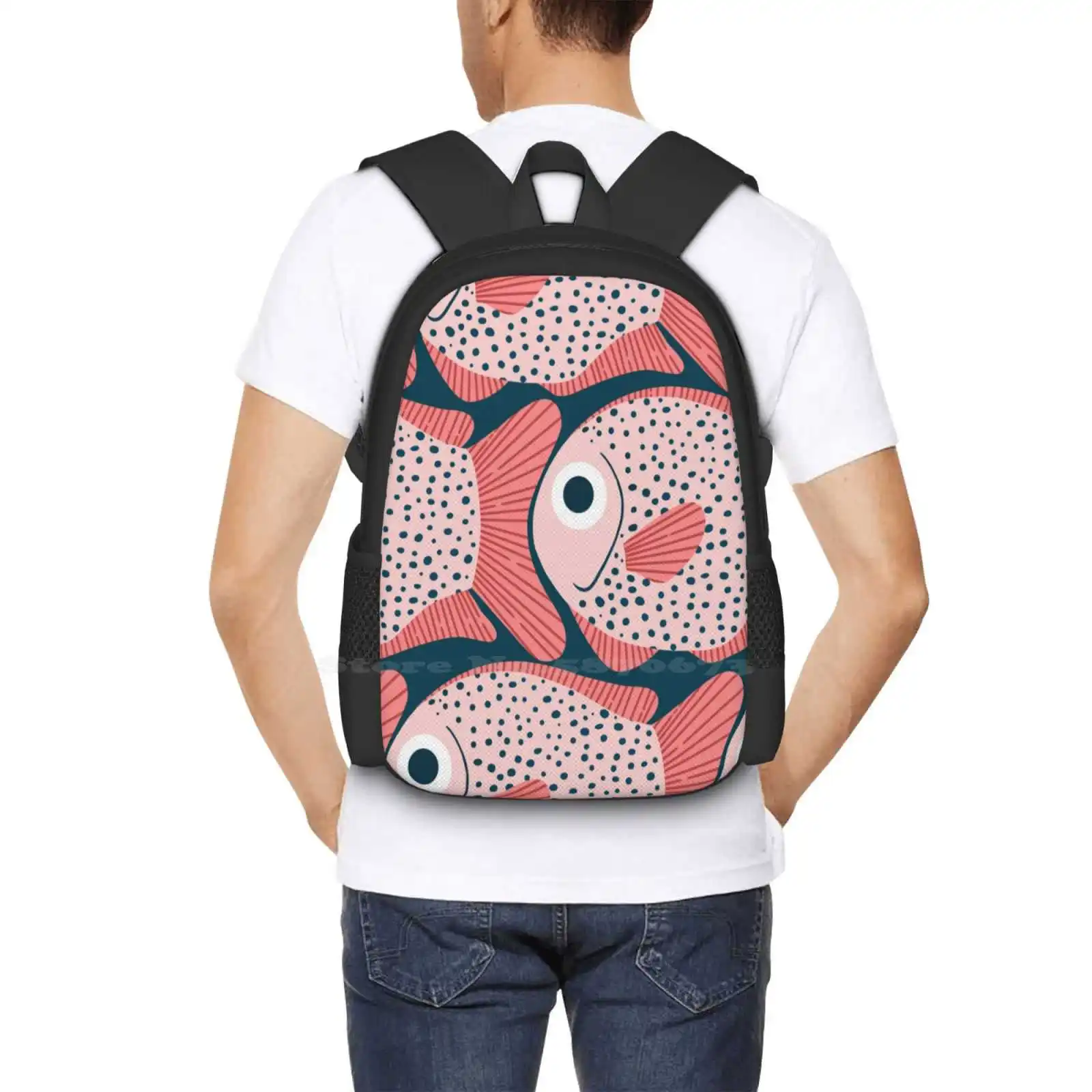 Школьный ранец с рисунком рыбы модные сумки милый мультяшный японский воздушный