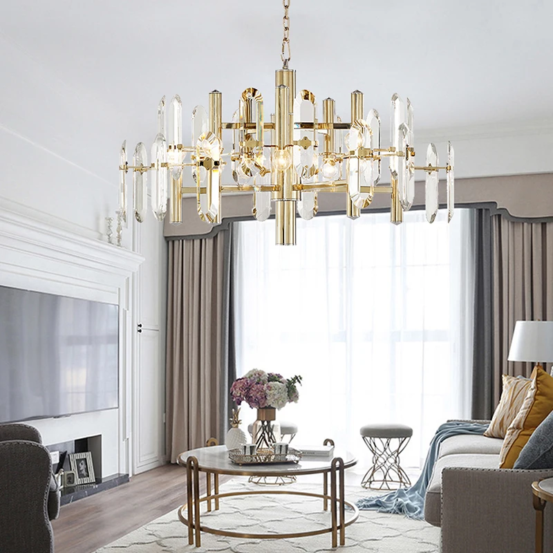 

Роскошные хрустальные потолочные люстры, золотые современные Plafonnier светодиодный люстры, подвесные лампы для домашнего декора, Светильники для гостиной, Декор