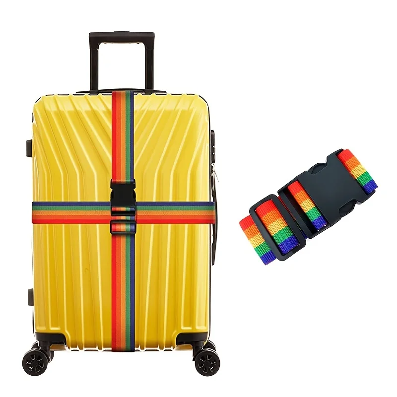 

New Luggage Suitcase Secure Belt 2M Rainbow Password Lock Packing Luggage Bag With Luggage Strap Password Lock Buckle Strap