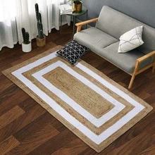 Tapis de salon moderne en Jute tressé 100% naturel, réversible, pour l'extérieur, pour la maison  (3)