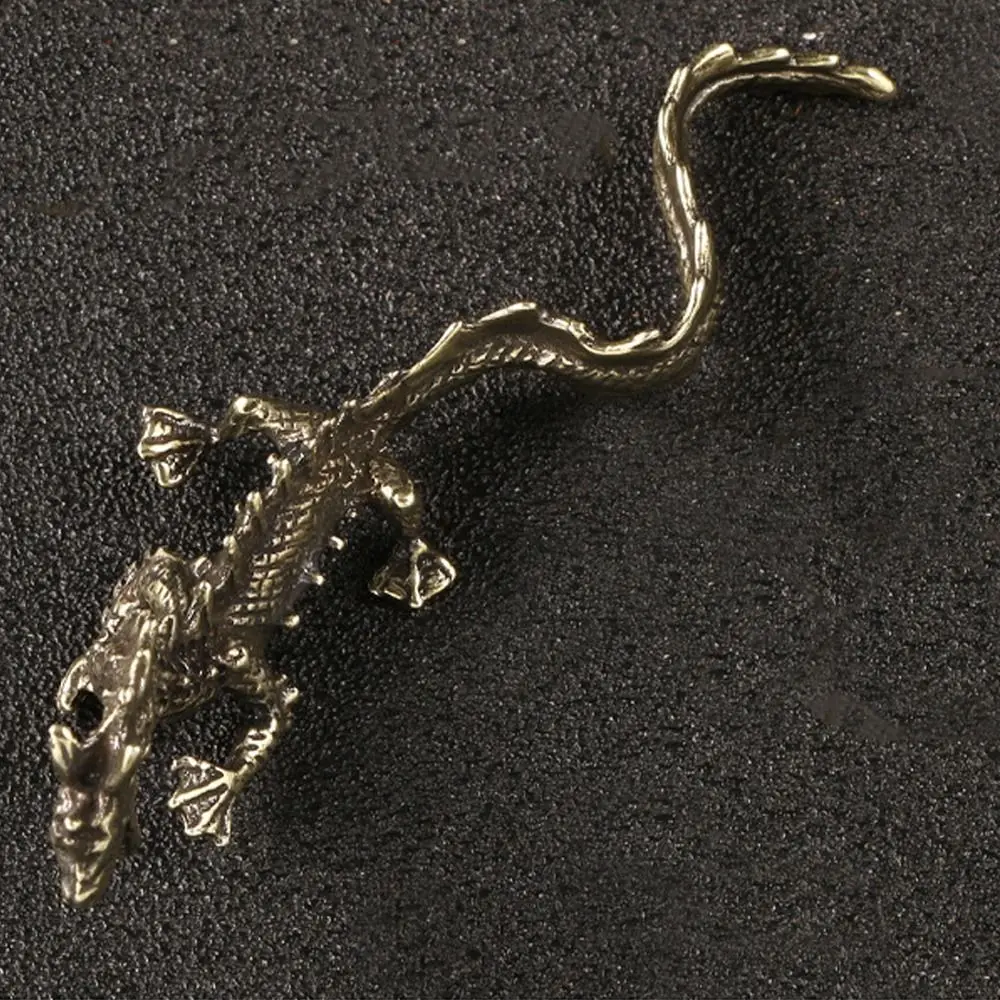 Древняя латунная статуя китайского дракона маленькие изысканные фигурки ручная