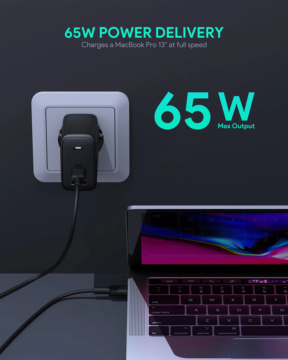 Сетевое зарядное устройство Aukey Omnia Mix PD 65W USB-A/C PA-B3 (Black) | Электроника