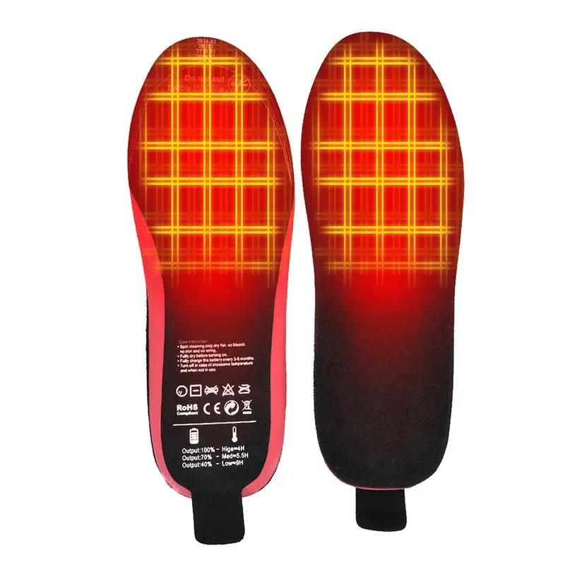 

35-46 Euro Code Winter Warming Pad Women's Men's Heating Insoles USB Electric Heated Insole 2100Mah Rechargeable Heated Insole