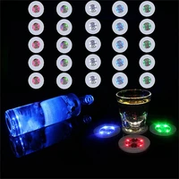 25 pcs led coaster round flash cup mat sticker lights for wine liquor bottle drinks party bar party