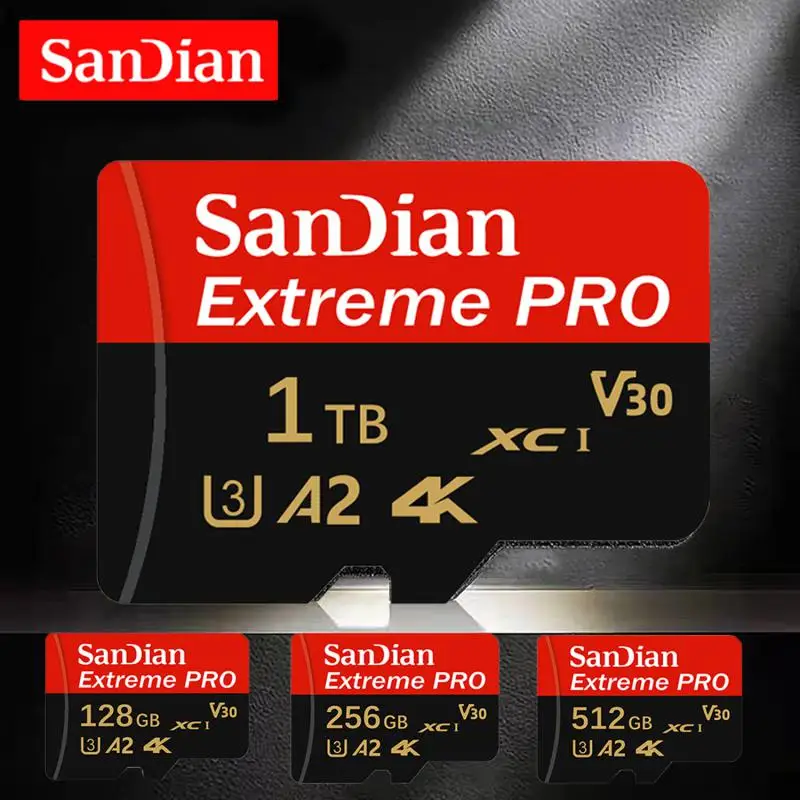 2 ТБ 1 SD-карта 512 ГБ 256 128 Высокоскоростная TF-карта U3 класса 10 Видеокарта 4K Ultra-HD Карты