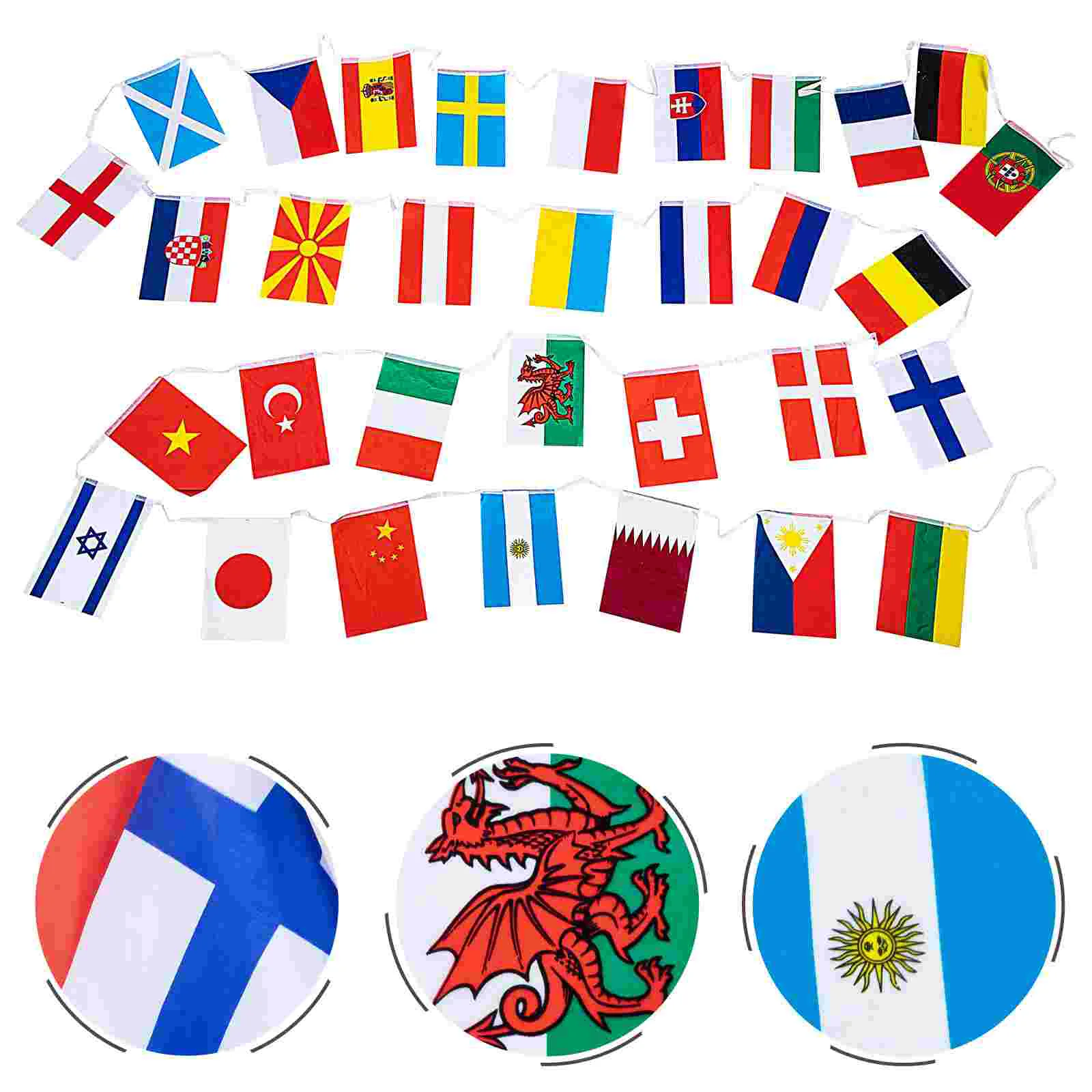 

Flag Banner World International Country Flags Pennant Bunting Cup Garland String Decorations Party Decoration Countries