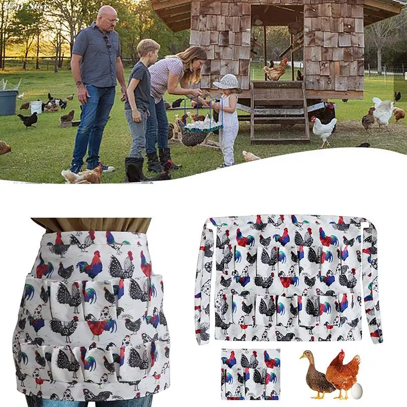 

NEW Pockets Egg Collecting Harvest Apron Chicken Farm Aprons Carry Duck Goose Egg Collecting Farm Apron Kitchen Garden Aprons