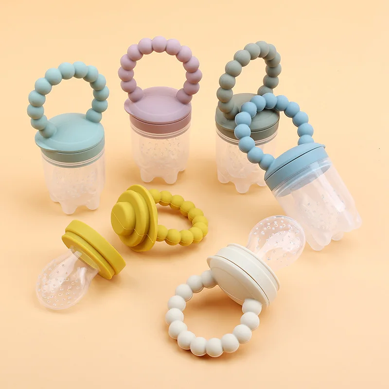 

Standard caliber baby fruit food products food grade silicone fruit and vegetable bite Le baby teether soother feeding pacifier