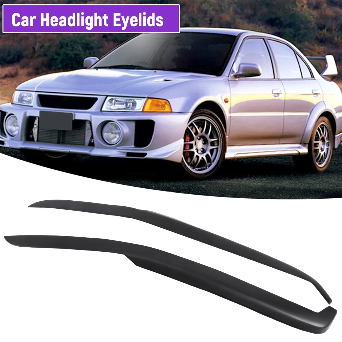 Полимерные Автомобильные фары веки брови для Mitsubishi Lancer EVO 3 4 1996-1998