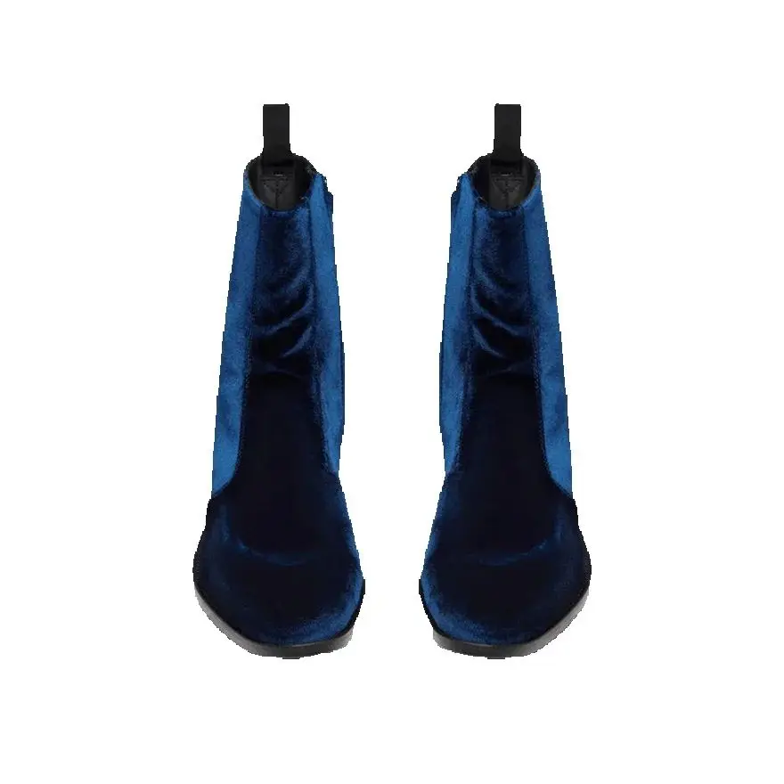 Мужские бархатные удобные облегающие ботинки ручной работы с мягким носком на