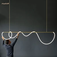 nordic postmodern light luxury chandelier study desk creative line living room dining room light led light bar