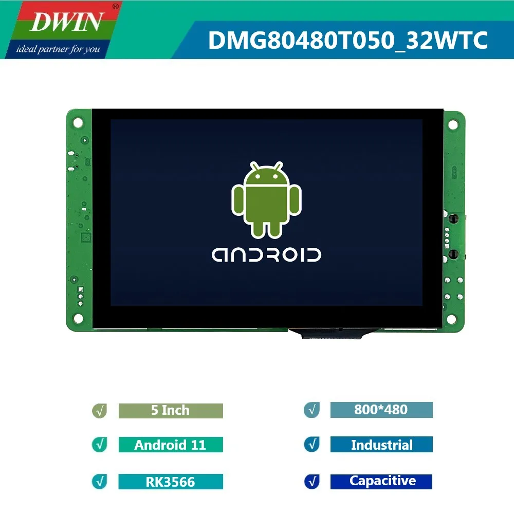 

5 дюймовый 800*480 Система Android 11 встроенный емкостный сенсорный экран промышленного класса IPS-TFT-ЖК TTL/CMOS/RS232 DMG80480T050_32W